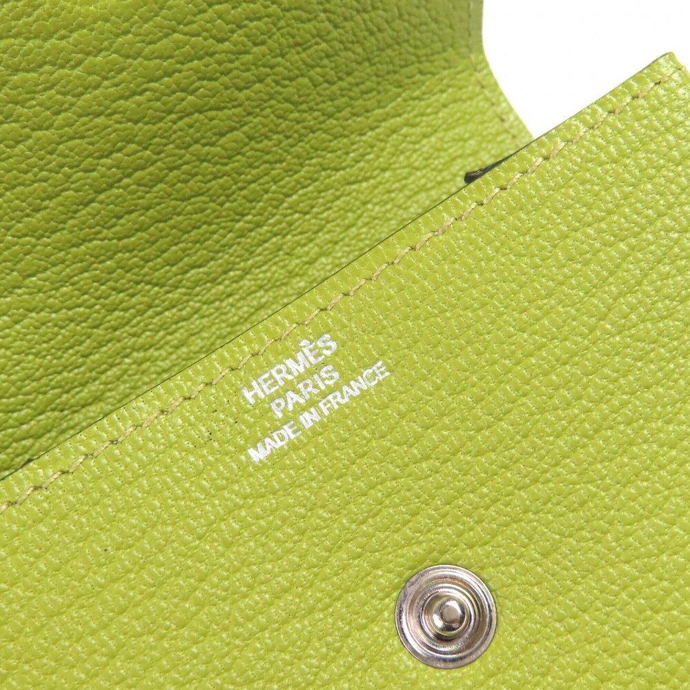 HERMES Le Vingt-Quatre 24 Chevre leather wallet in Vert Anise (anise green) w... - Picture 7 of 9